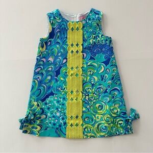 Lilly Pulitzer 3T Toddler Girl Shift Dress Spring Summer Easter Blue Lime Yellow